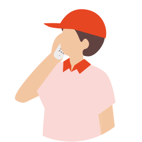 問い合わせるお店のスタッフ